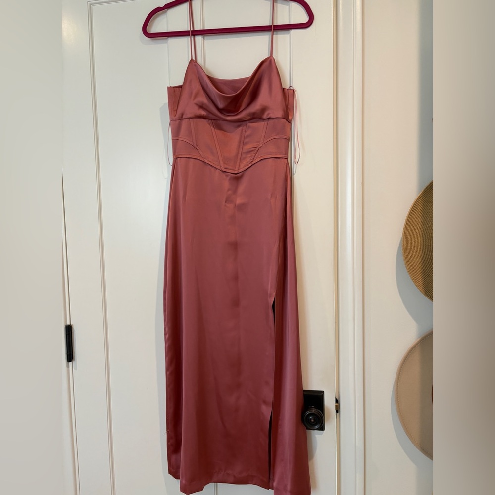 Zara Strapless Rose Satin Dress